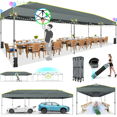 COBIZI 10'x30' Pop up Waterproof Canopy with Sidewalls & Wheel Carry Bag SPC305