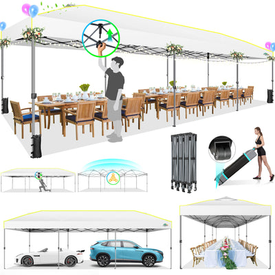 COBIZI 10'x30' Pop up Waterproof Canopy with Sidewalls & Wheel Carry Bag SPC305