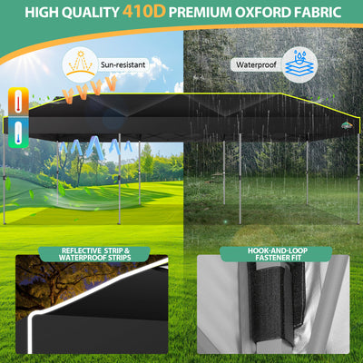 COBIZI 10'x30' Pop up Waterproof Canopy with Sidewalls & Wheel Carry Bag SPC305