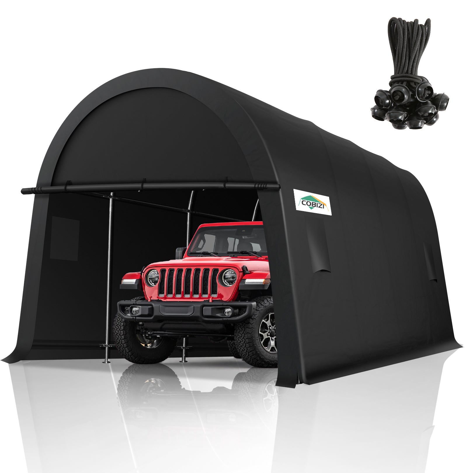 Hoteel 10¡Á20 ft Heavy Duty Carport Outdoor Metal Car Tent with Metal Frame and Round Roof, Anti-Snow Portable Garage Storage Shelter for Automobiles,Trucks and Boats