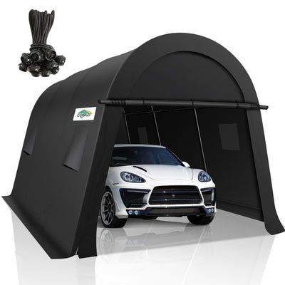 COBIZI 10'x15' Heavy Duty Carport Canopy With Double Zippered Roll-up Doors & Vents, Anti-Snow Waterproof SPC000130