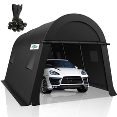 COBIZI 10'x15' Heavy Duty Carport Canopy With Double Zippered Roll-up Doors & Vents, Anti-Snow Waterproof SPC000130