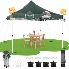 HOTEEL 10x10 Pop Up Canopy Outdoor Shade, Easy Up Sun Shelter with One Person Set Up Center Lock, Commercial Instant Canopy Tent, Portable Instant Camping Beach Canopy Tents for Parties, Beach