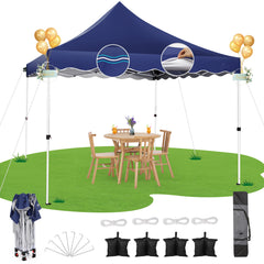 HOTEEL 10x10 Pop Up Canopy Outdoor Shade, Easy Up Sun Shelter with One Person Set Up Center Lock, Commercial Instant Canopy Tent, Portable Instant Camping Beach Canopy Tents for Parties, Beach