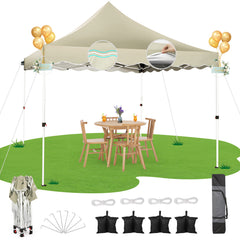 HOTEEL 10x10 Pop Up Canopy Outdoor Shade, Easy Up Sun Shelter with One Person Set Up Center Lock, Commercial Instant Canopy Tent, Portable Instant Camping Beach Canopy Tents for Parties, Beach