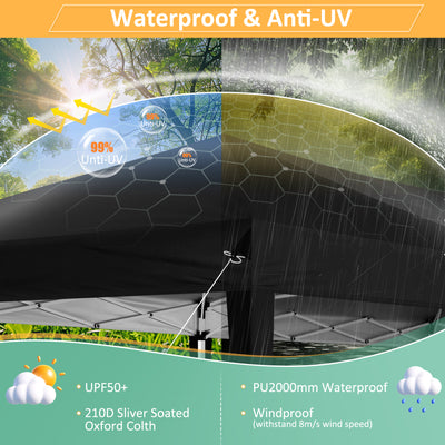COBIZI 10'x20' Pop Up Canopy with 6 Sidewalls, Instant Set Up, SPC18