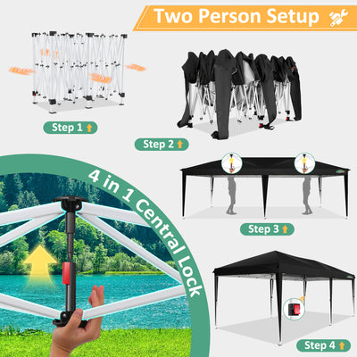 COBIZI 10'x20' Pop Up Canopy with 6 Sidewalls, Instant Set Up, SPC18