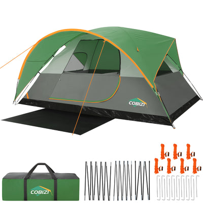 COBIZI 8-10 Person Camping Tent, Waterproof Family Tent with Removable Rainfly, Large Spacious Outdoor Tent with Mesh Ventilation, Easy Setup Portable Tent  SPC000268