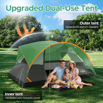 COBIZI 8-10 Person Camping Tent, Waterproof Family Tent with Removable Rainfly, Large Spacious Outdoor Tent with Mesh Ventilation, Easy Setup Portable Tent  SPC000268