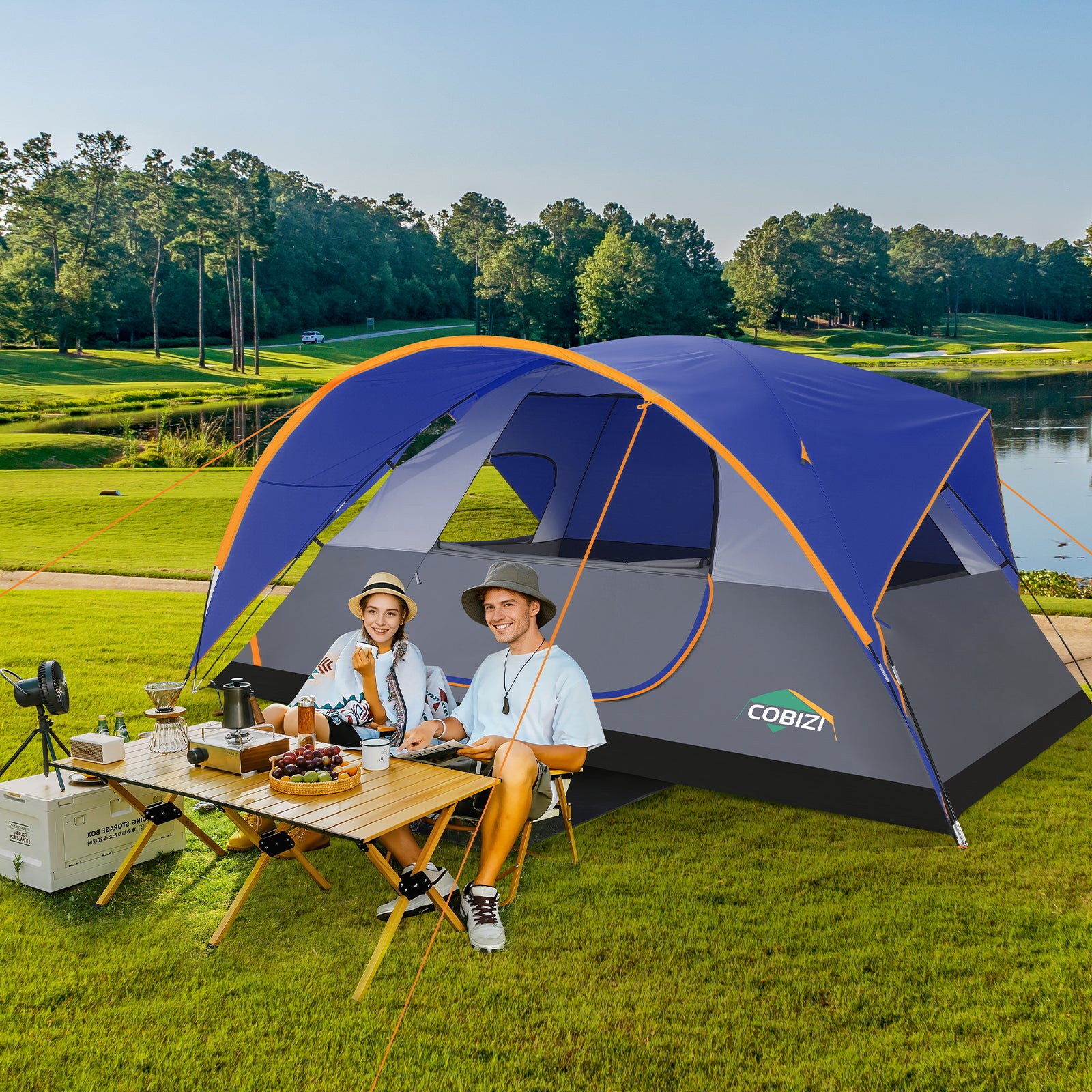 COBIZI 8-10 Person Camping Tent With Removable Rainfly & Mesh Ventilation, Easy Setup & Portable SPC268