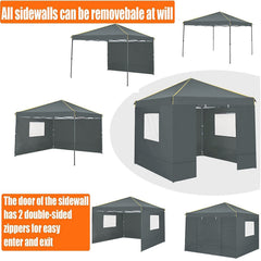 COBIZI 10'x10' Pop Up Canopy Tent with 4 Removable Sidewalls,Waterproof Commercial Instant Gazebo Outdoor Tents for Party/Exhibition/Picnic with Carry Bag