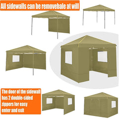 COBIZI 10'x10' Pop Up Canopy Tent with 4 Removable Sidewalls,Waterproof Commercial Instant Gazebo Outdoor Tents for Party/Exhibition/Picnic with Carry Bag