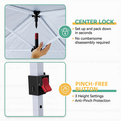 Cobizi 10'x10'/10'x20/10'x30' Protable Waterproof Pop up Canopy with 6 Sidewalls  SPC202
