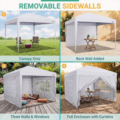 Cobizi 10'x10'/10'x20/10'x30' Protable Waterproof Pop up Canopy with 6 Sidewalls  SPC202