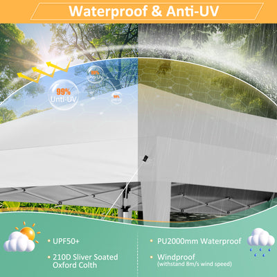 Cobizi 10'x10'/10'x20/10'x30' Protable Waterproof Pop up Canopy with 6 Sidewalls  SPC202