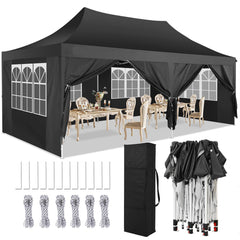 YUEBO Pop Up Canopy 10x20ft Canopy Tent Folding Protable Easy up Sun Shade UV Blocking Waterproof Outdoor Tent Sun Shade Wedding Instant Better Air Circulation Outdoor Gazebo White