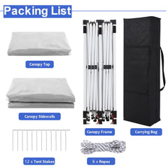YUEBO Pop Up Canopy 10x20ft Canopy Tent Folding Protable Easy up Sun Shade UV Blocking Waterproof Outdoor Tent Sun Shade Wedding Instant Better Air Circulation Outdoor Gazebo White