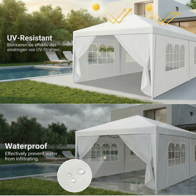 COBIZI 10'x20' Canopy Party Tent with 4 Removable Sidewalls White SPC108