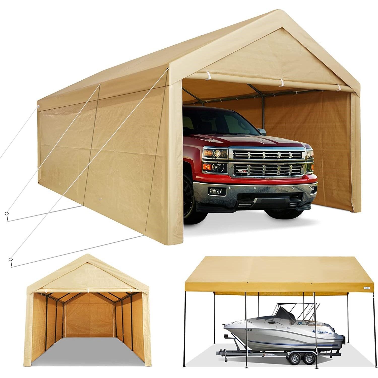 COBIZI Heavy Duty Carport Portable Garage 10'X20' Car Canopy Shelter - COBIZI