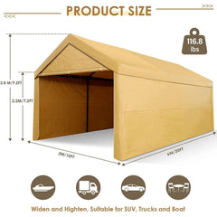 COBIZI Heavy Duty Carport Portable Garage 10'X20' Car Canopy Shelter - COBIZI