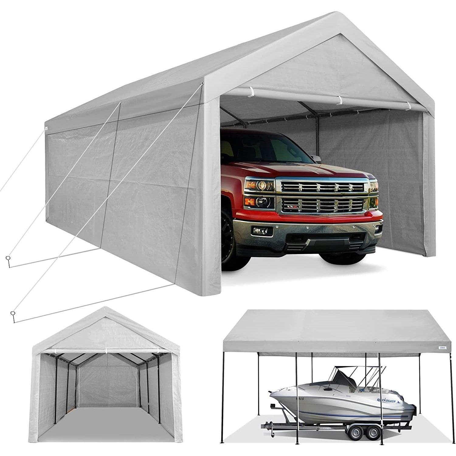 COBIZI Heavy Duty Carport Portable Garage 10'X20' Car Canopy Shelter - COBIZI