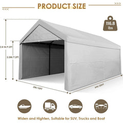 COBIZI Heavy Duty Carport Portable Garage 10'X20' Car Canopy Shelter - COBIZI