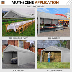COBIZI Heavy Duty Carport Portable Garage 10'X20' Car Canopy Shelter - COBIZI