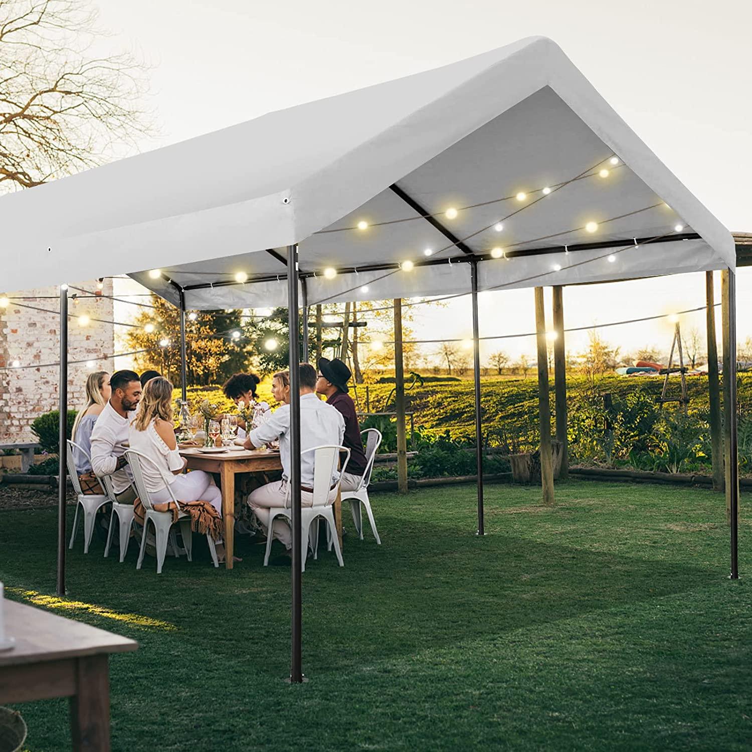 COBIZI Heavy Duty Carport Portable Garage 10'X20' Car Canopy Shelter - COBIZI