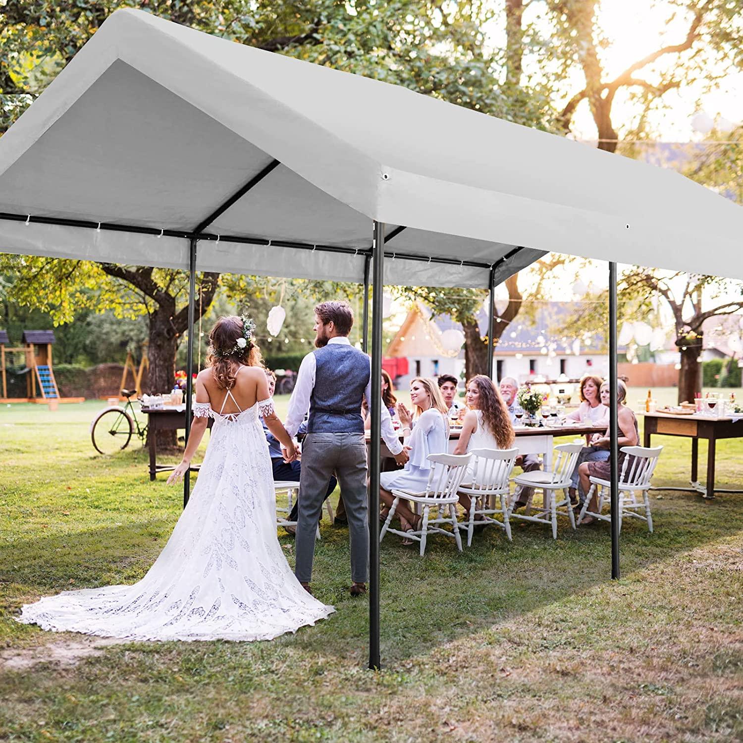 COBIZI Heavy Duty Carport Portable Garage 10'X20' Car Canopy Shelter - COBIZI