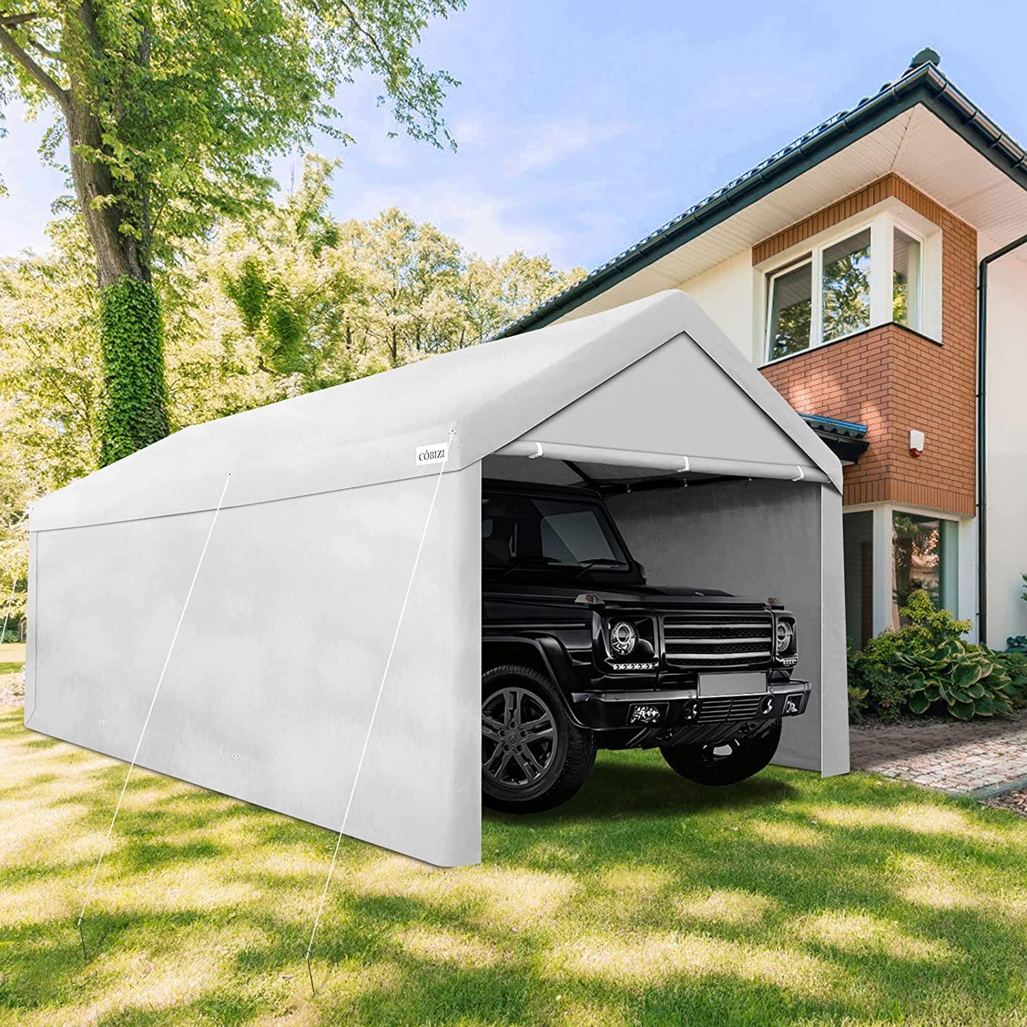 COBIZI Heavy Duty Carport Portable Garage 10'X20' Car Canopy Shelter - COBIZI