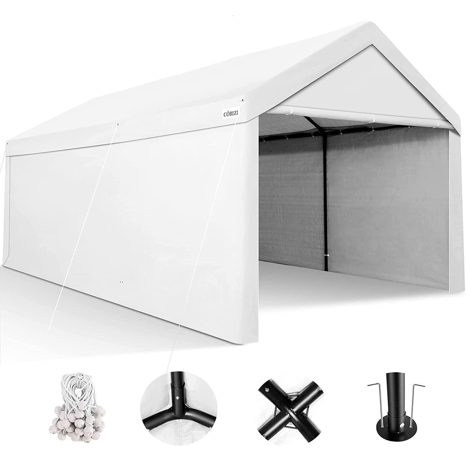 COBIZI Heavy Duty Carport Portable Garage 10'X20' Car Canopy Shelter - COBIZI