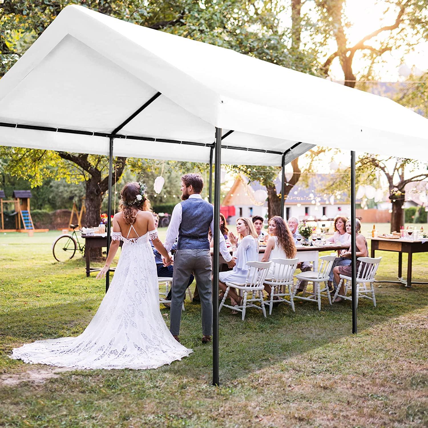 COBIZI Heavy Duty Carport Portable Garage 10'X20' Car Canopy Shelter - COBIZI