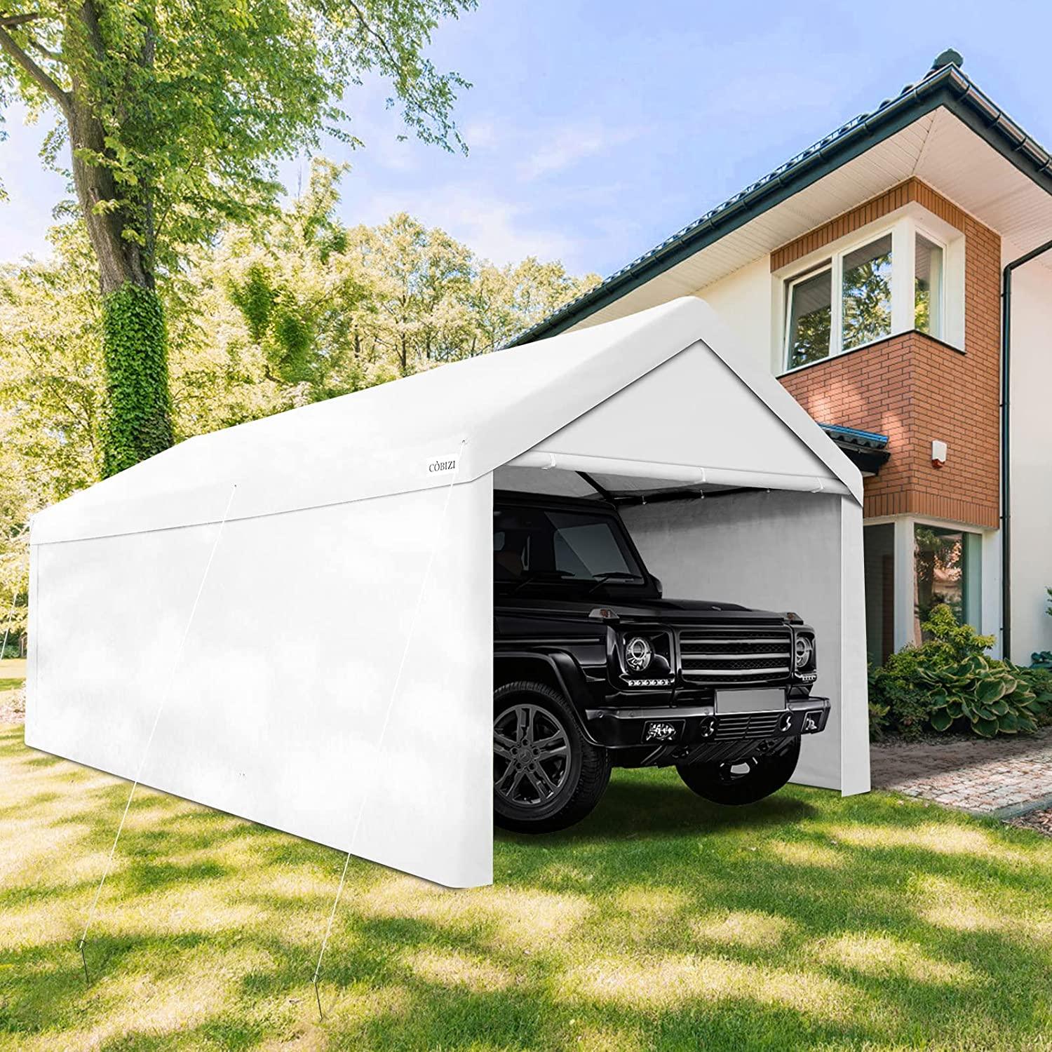 COBIZI Heavy Duty Carport Portable Garage 10'X20' Car Canopy Shelter - COBIZI