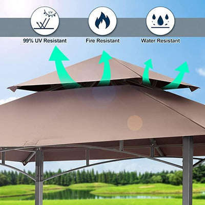 COBIZI Outdoor Grill Gazebo Double Tiered BBQ Gazebo 8'X5' BBQ Canopy - COBIZI