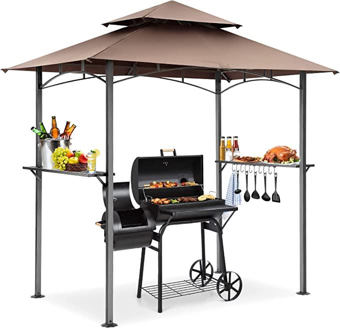 COBIZI Outdoor Grill Gazebo Double Tiered BBQ Gazebo 8'X5' BBQ Canopy - COBIZI