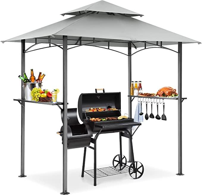 COBIZI Outdoor Grill Gazebo Double Tiered BBQ Gazebo 8'X5' BBQ Canopy - COBIZI