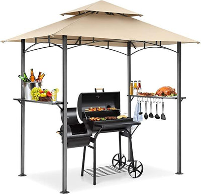 COBIZI Outdoor Grill Gazebo Double Tiered BBQ Gazebo 8'X5' BBQ Canopy - COBIZI