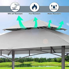 COBIZI Outdoor Grill Gazebo Double Tiered BBQ Gazebo 8'X5' BBQ Canopy - COBIZI