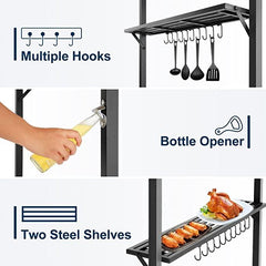 COBIZI Outdoor Grill Gazebo Double Tiered BBQ Gazebo 8'X5' BBQ Canopy - COBIZI