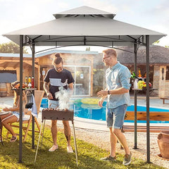 COBIZI Outdoor Grill Gazebo Double Tiered BBQ Gazebo 8'X5' BBQ Canopy - COBIZI