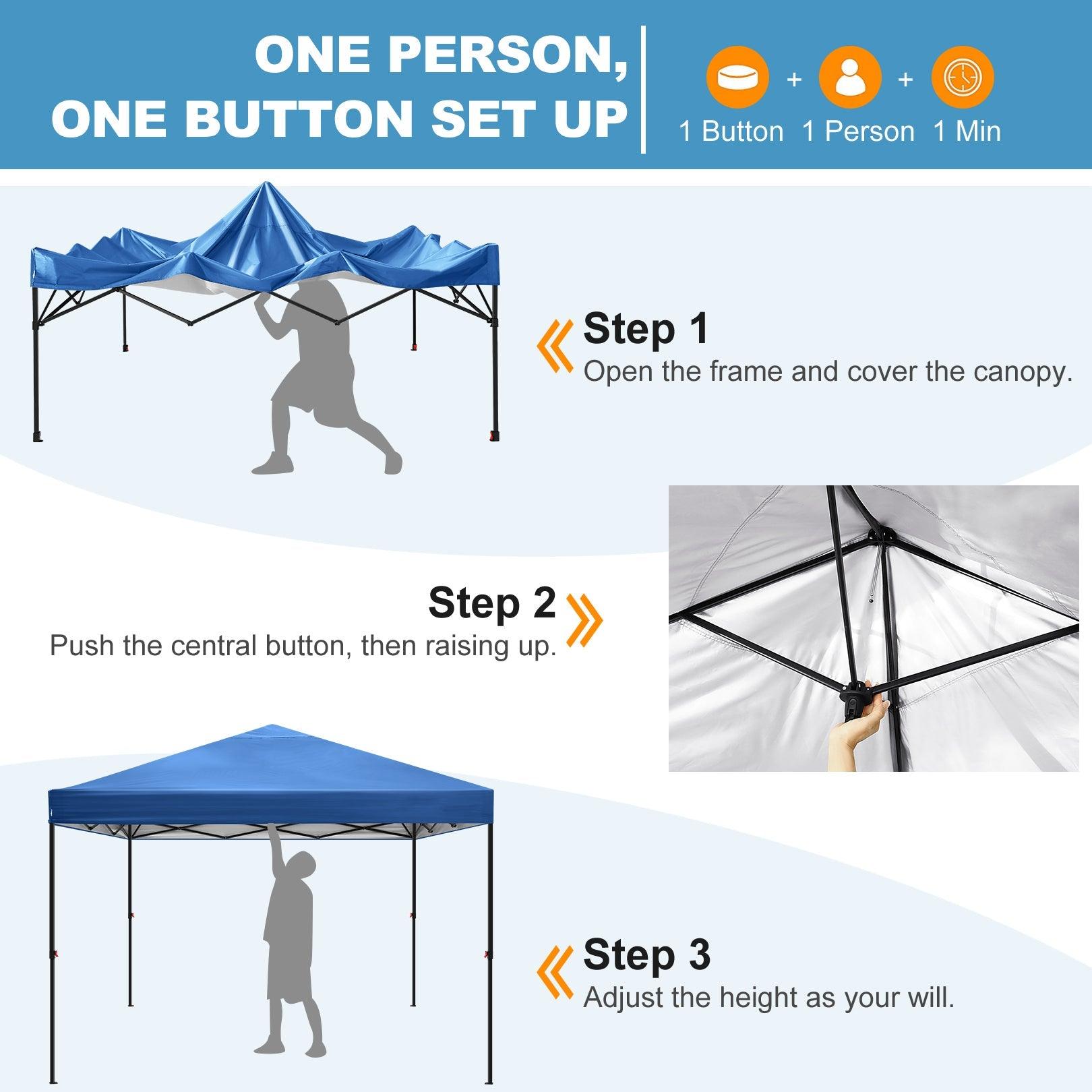 COBIZI Pop Up Canopy Gazebo Shade Party Tent 10'x10' with Carry Bag - COBIZI