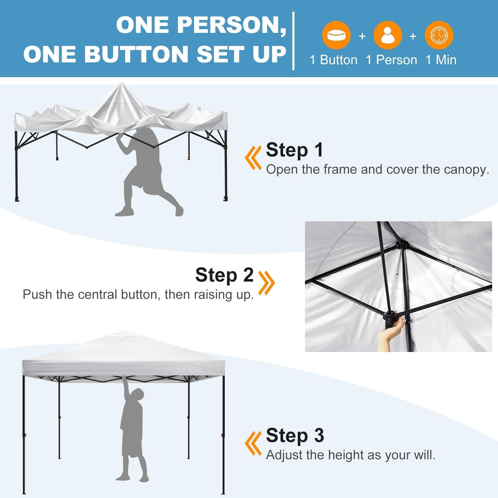 COBIZI Pop Up Canopy Gazebo Shade Party Tent 10'x10' with Carry Bag - COBIZI
