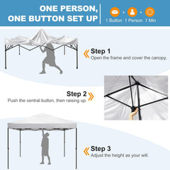 COBIZI Pop Up Canopy Gazebo Shade Party Tent 10'x10' with Carry Bag - COBIZI