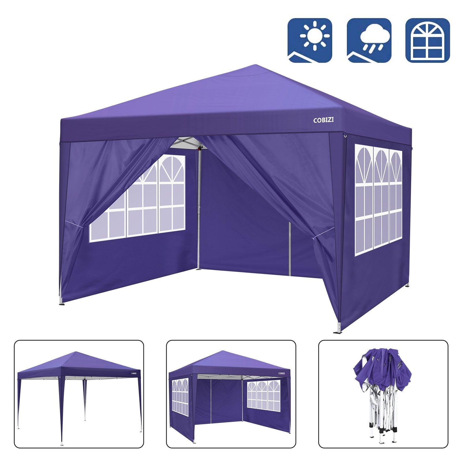 COBIZI Pop Up Canopy Gazebo Shade Party Tent 10'x10' with Carry Bag - COBIZI