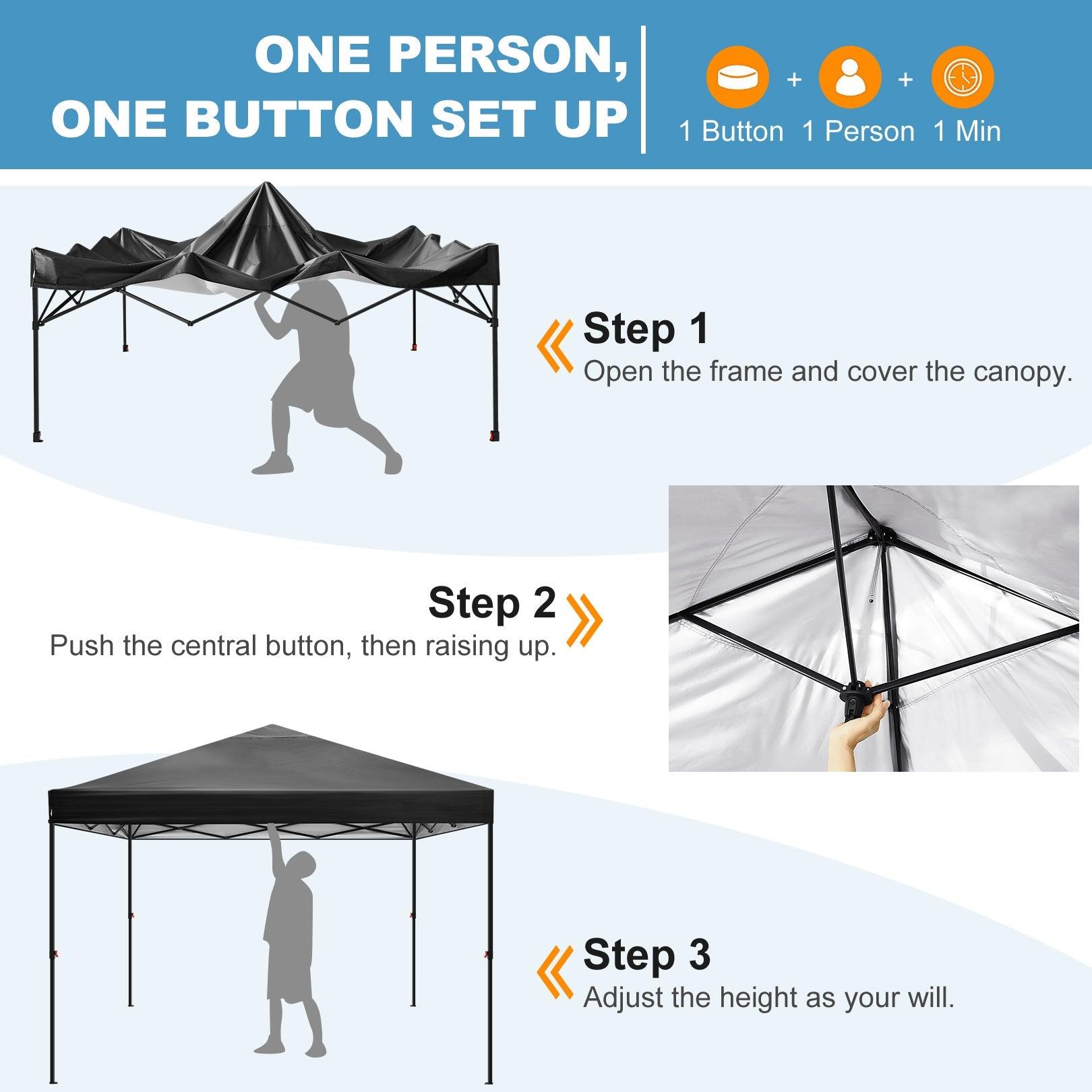 COBIZI Pop Up Canopy Gazebo Shade Party Tent 10'x10' with Carry Bag - COBIZI