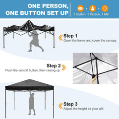 COBIZI Pop Up Canopy Gazebo Shade Party Tent 10'x10' with Carry Bag - COBIZI