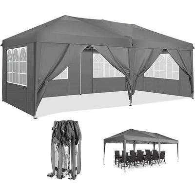 Cobizi Pop Up Canopy Large Party Tent Shelter 10'x20' with 6 Sidewalls