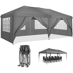Cobizi Pop Up Canopy Large Party Tent Shelter 10'x20' with 6 Sidewalls SPC000203