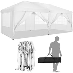 Cobizi Pop Up Canopy Large Party Tent Shelter 10'x20' with 6 Sidewalls SPC000203