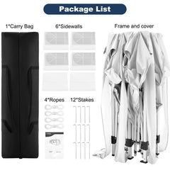 COBIZI Pop Up Canopy Large Party Tent Shelter 10'x20' with 6 Sidewalls - COBIZI